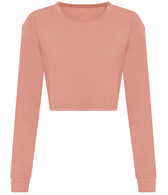 AWDIS LADIES LONG SLEEVE CROPPED T-SHIRT - Image 4