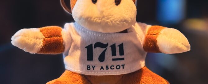 Custom plush horse keyring with branded T-shirt produced by PrintX for Ascot Racecourse promotional event