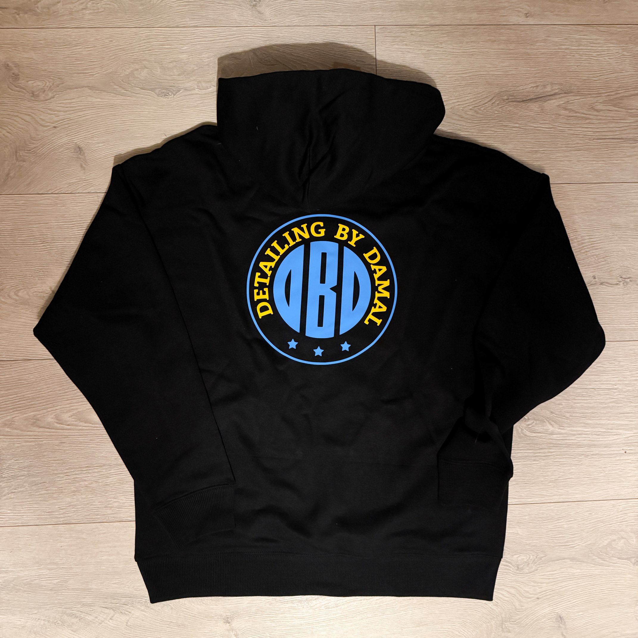 Custom printed hoodie for a car detailing business in Bristol – Print X personalised workwear
